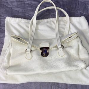 PRADA Vintage White Leather Shoulder Bag